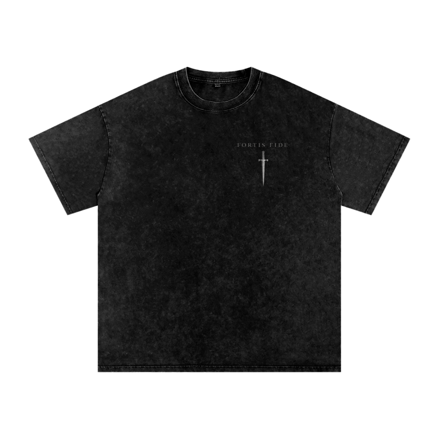 Fortis Fide Snow Washed Oversized Cotton T-Shirt