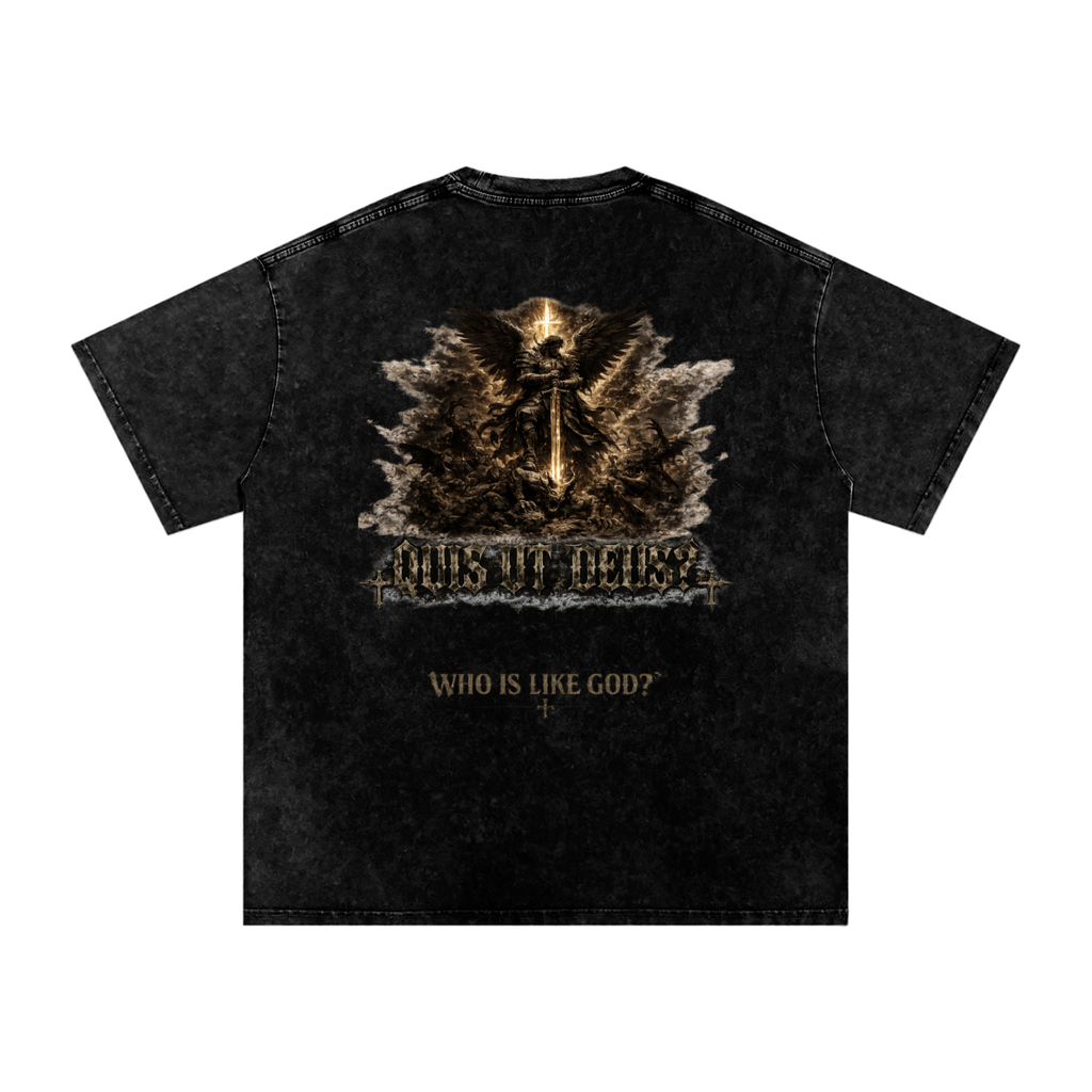 Who is Like God Snow Washed Oversized Cotton T-Shirt