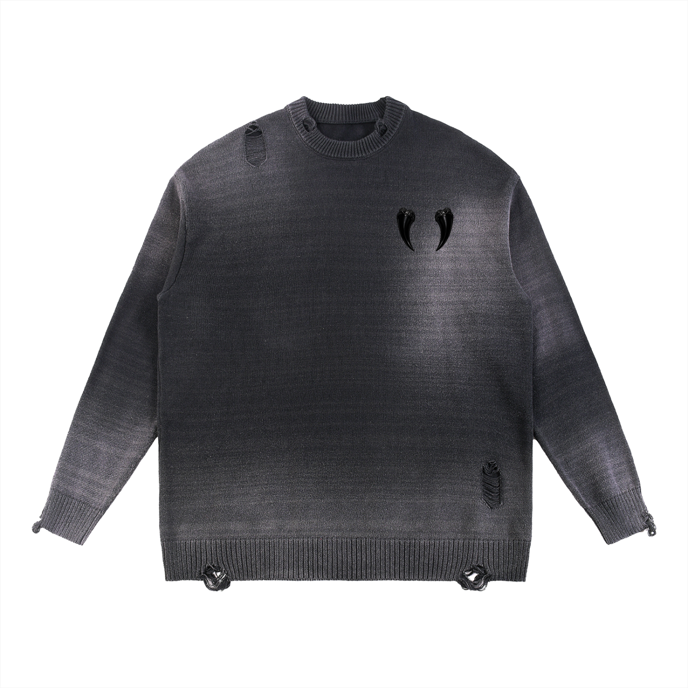Spider Distressed Ripped Crewneck sweater