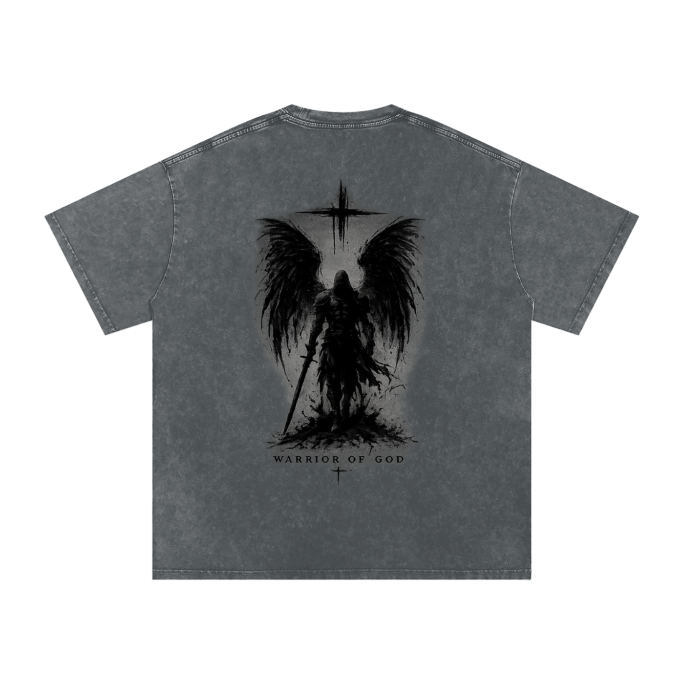 Warrior Snow Washed Oversized Cotton T-Shirt